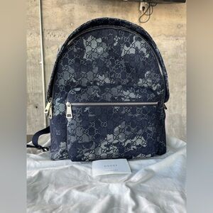 Gucci GG Demin Large Backpack in Blue for Men